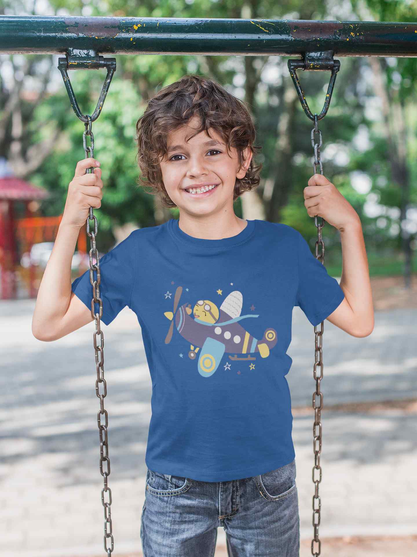 Jumbo Jet Cartoon Half Sleeves T-Shirt for Boy-FunkyTeesClub