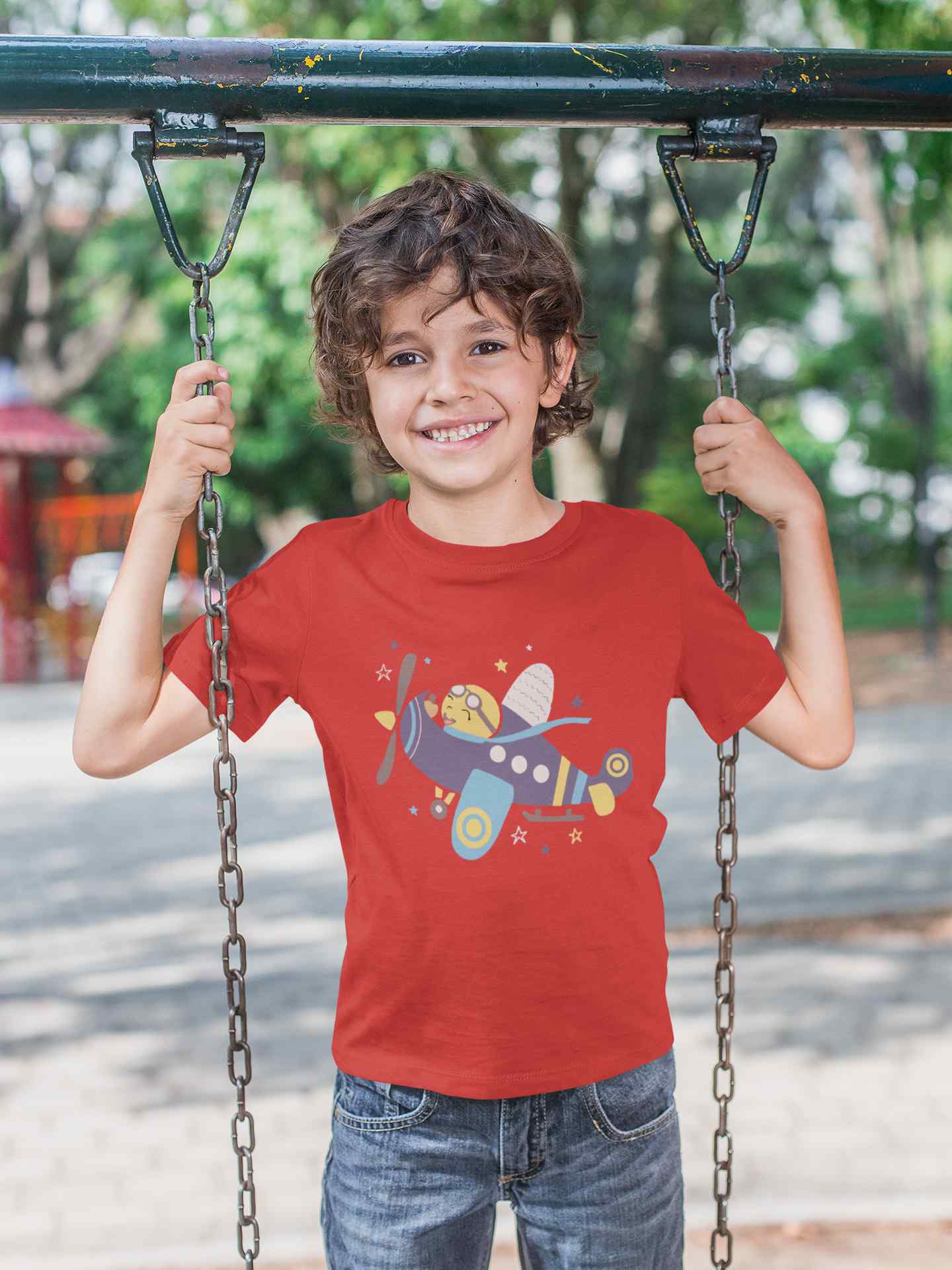 Jumbo Jet Cartoon Half Sleeves T-Shirt for Boy-FunkyTeesClub