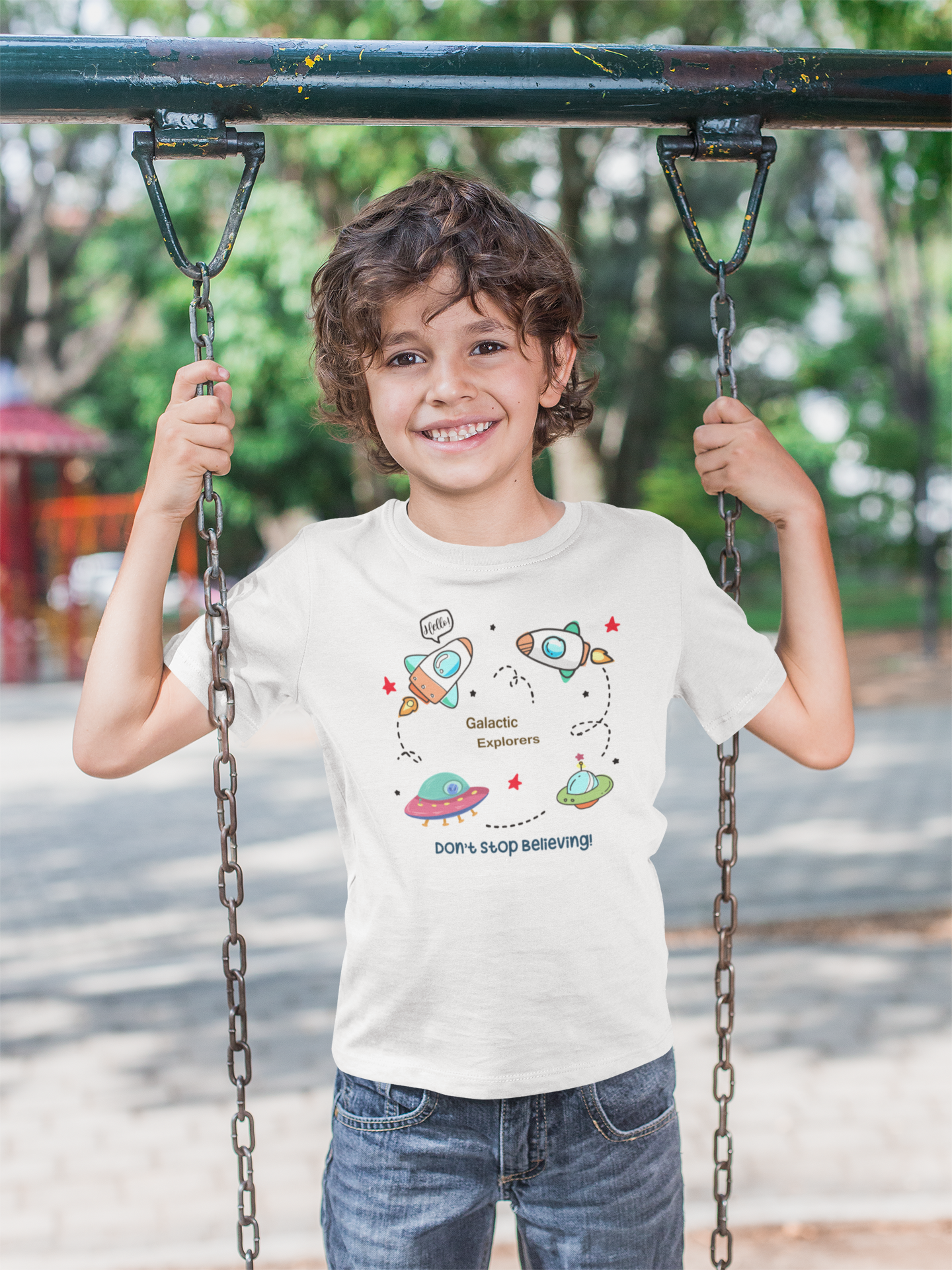 Spaceships Half Sleeves T-Shirt for Boy-FunkyTeesClub