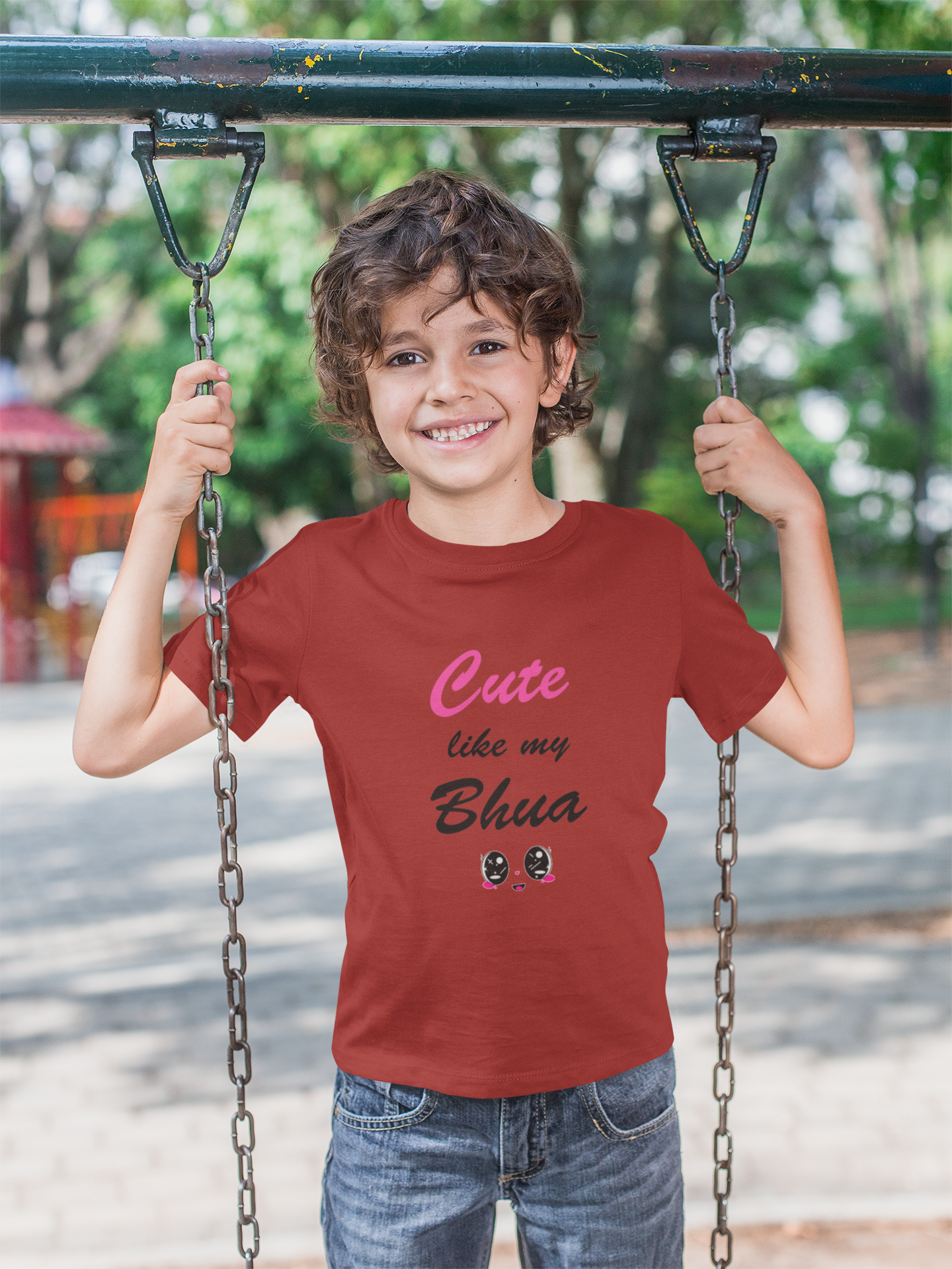 Cute Like My Bhua Half Sleeves T-Shirt for Boy-FunkyTeesClub