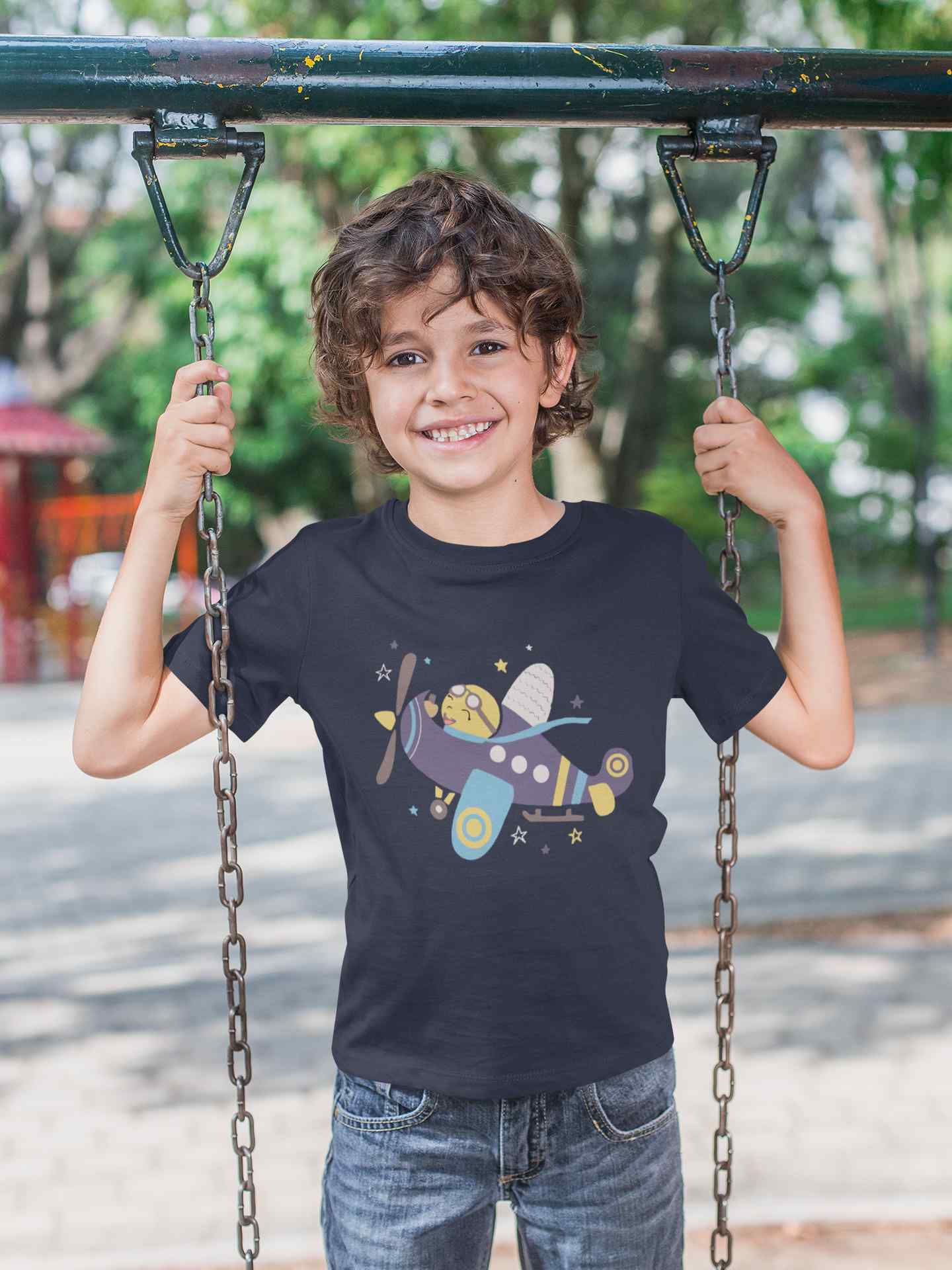 Jumbo Jet Cartoon Half Sleeves T-Shirt for Boy-FunkyTeesClub