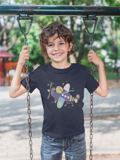 Jumbo Jet Cartoon Half Sleeves T-Shirt for Boy-FunkyTeesClub