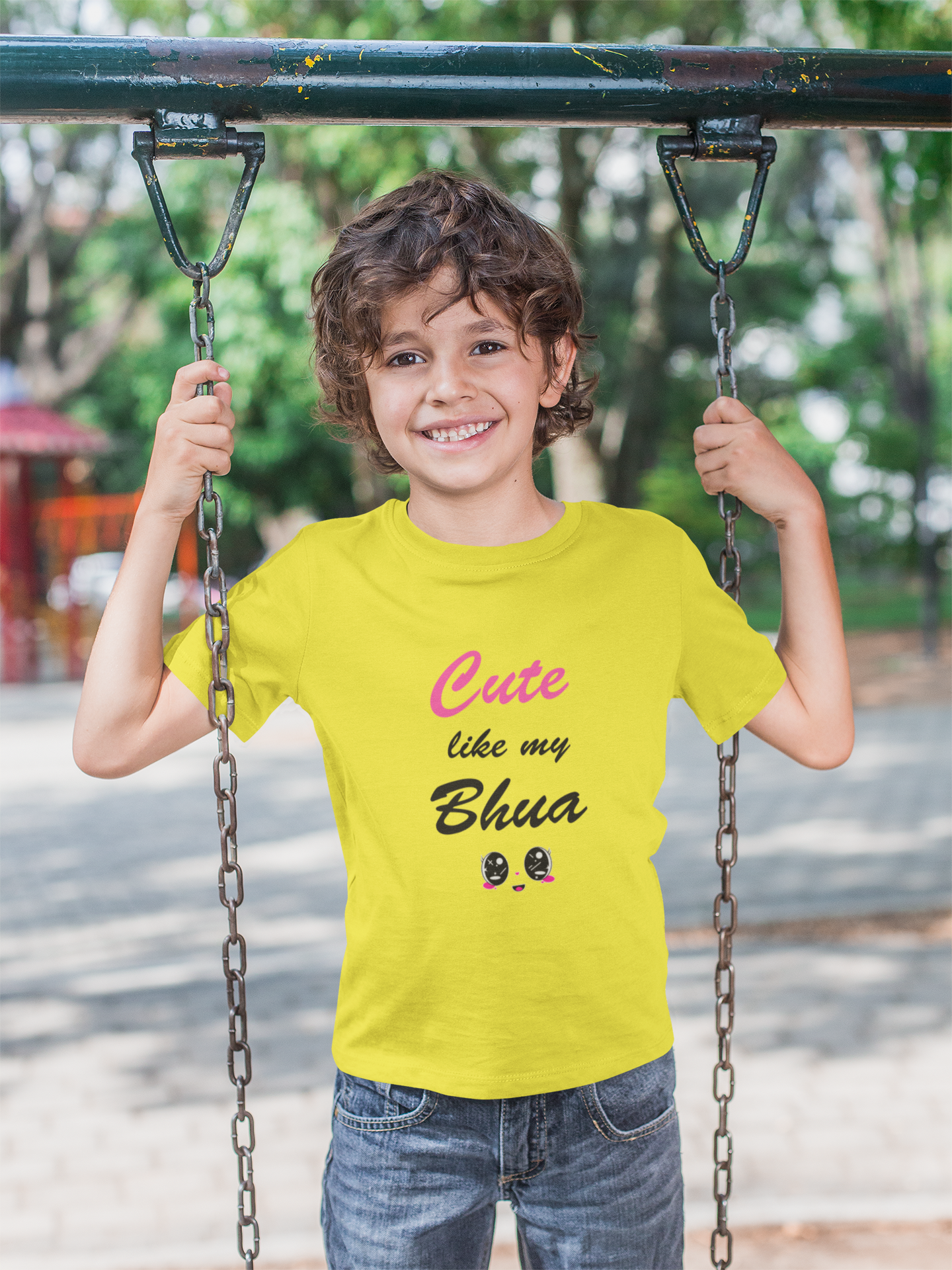 Cute Like My Bhua Half Sleeves T-Shirt for Boy-FunkyTeesClub