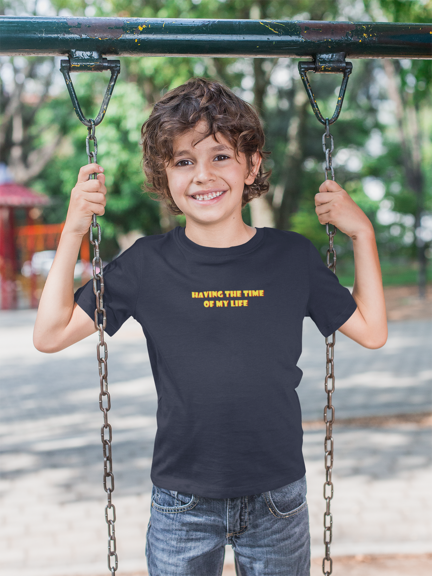 Having The Time Of My Life Minimals Half Sleeves T-Shirt for Boy-FunkyTeesClub