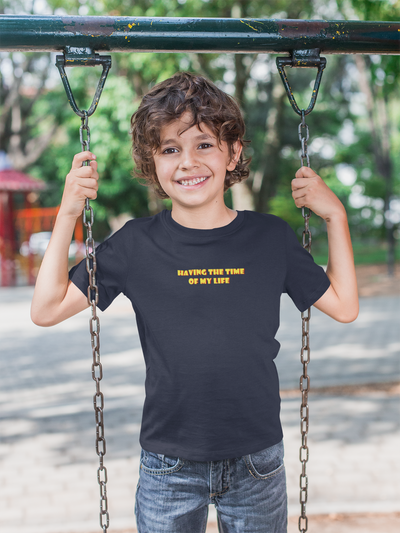 Having The Time Of My Life Minimals Half Sleeves T-Shirt for Boy-FunkyTeesClub
