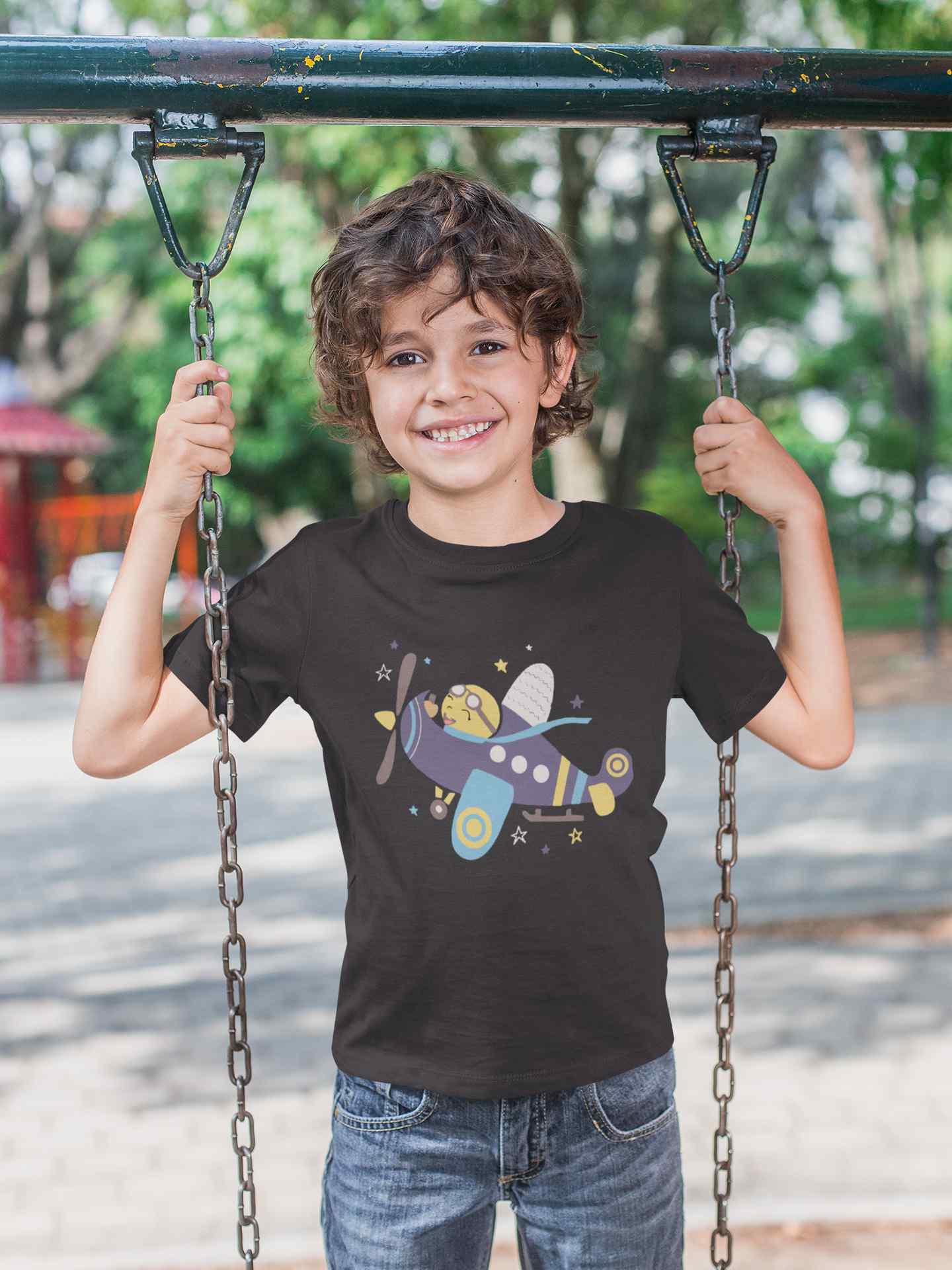 Jumbo Jet Cartoon Half Sleeves T-Shirt for Boy-FunkyTeesClub