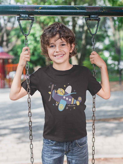Jumbo Jet Cartoon Half Sleeves T-Shirt for Boy-FunkyTeesClub