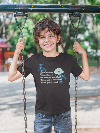 I Hear Thunder Poem Half Sleeves T-Shirt for Boy-FunkyTeesClub