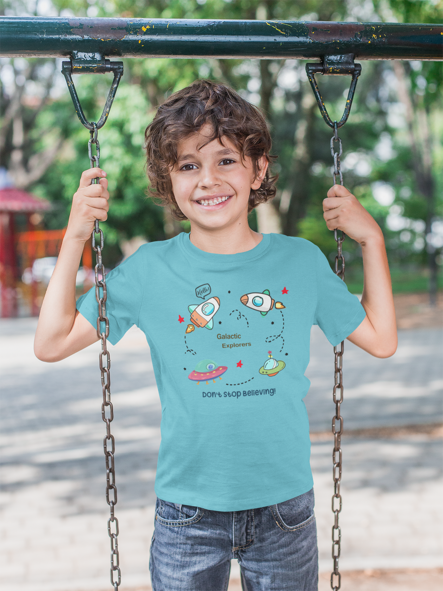 Spaceships Half Sleeves T-Shirt for Boy-FunkyTeesClub