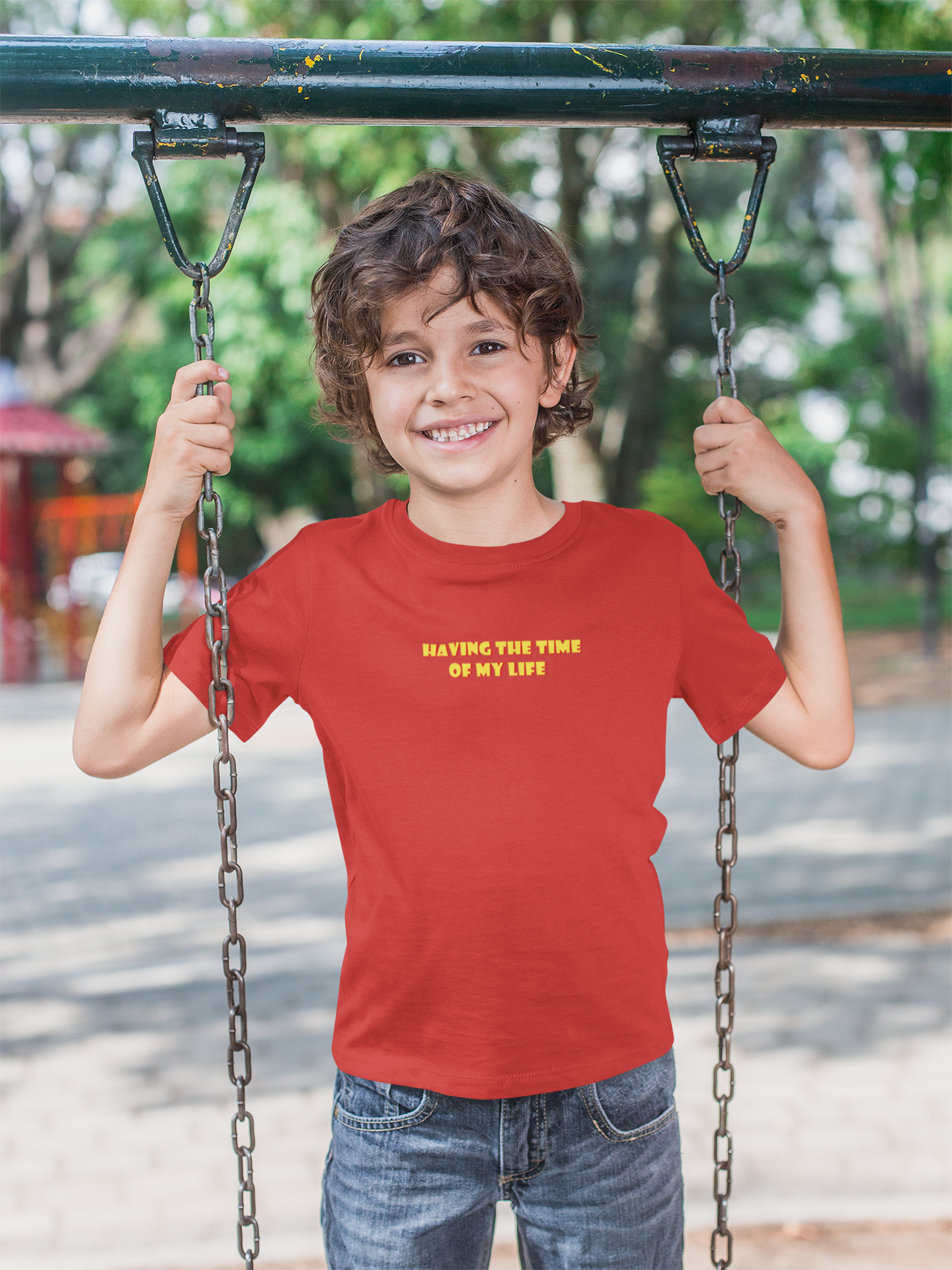 Having The Time Of My Life Minimals Half Sleeves T-Shirt for Boy-FunkyTeesClub
