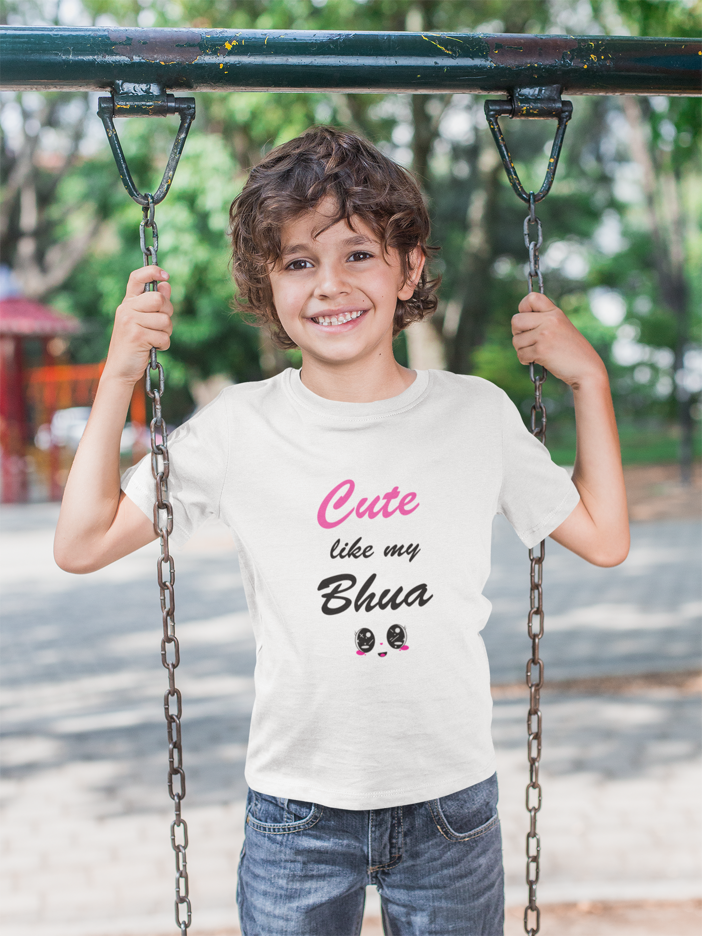Cute Like My Bhua Half Sleeves T-Shirt for Boy-FunkyTeesClub