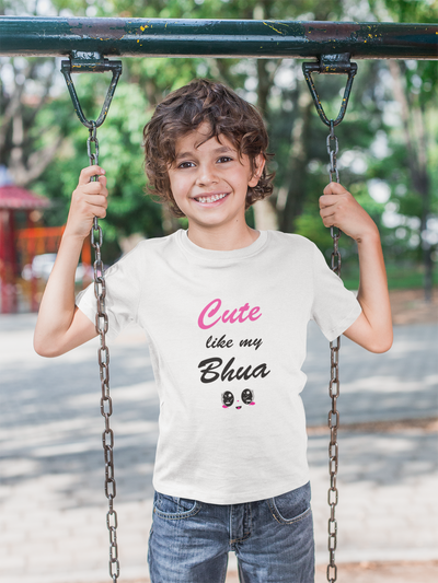 Cute Like My Bhua Half Sleeves T-Shirt for Boy-FunkyTeesClub