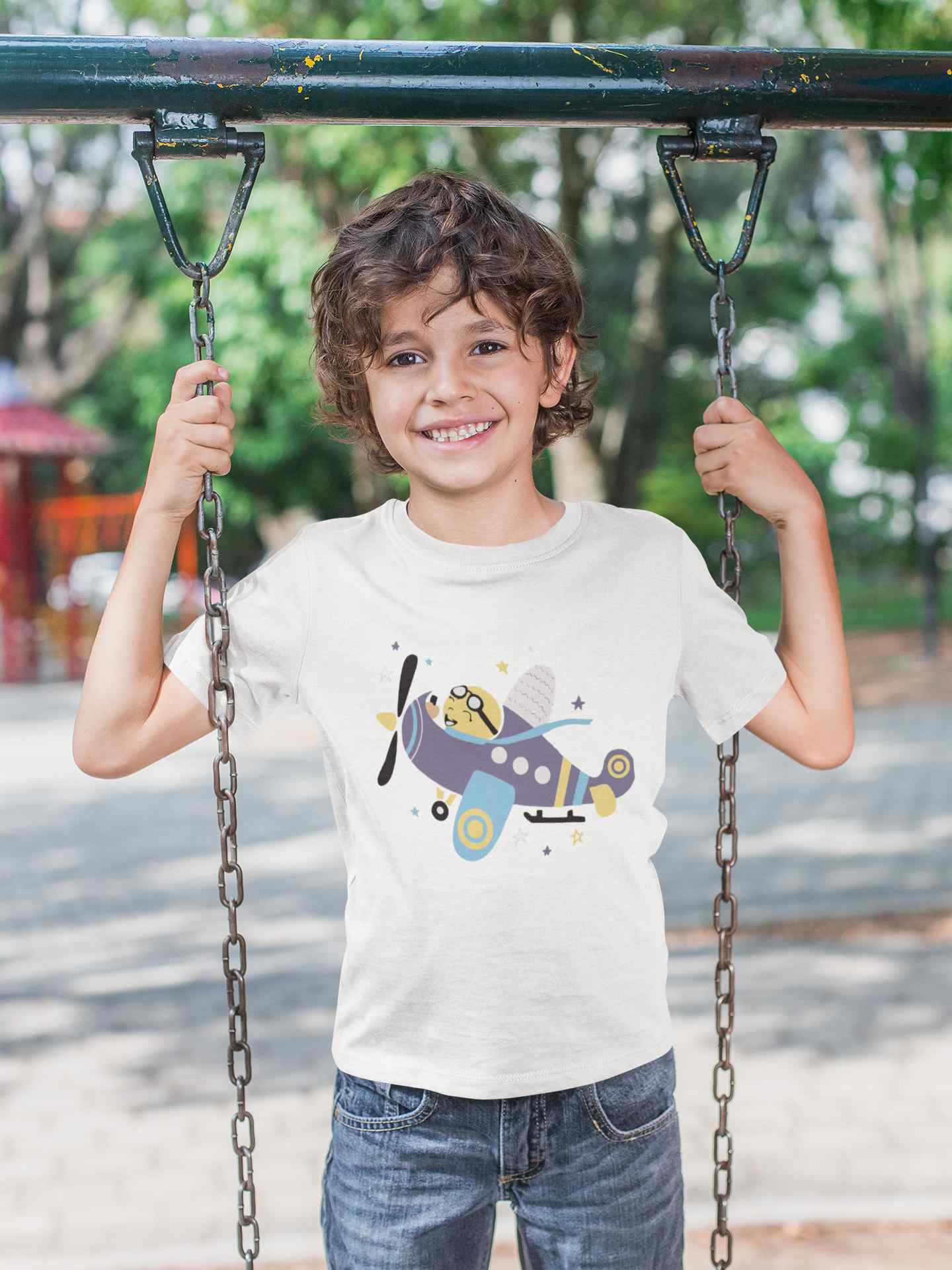 Jumbo Jet Cartoon Half Sleeves T-Shirt for Boy-FunkyTeesClub