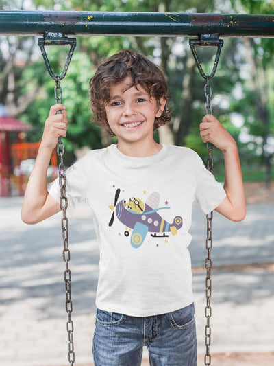 Jumbo Jet Cartoon Half Sleeves T-Shirt for Boy-FunkyTeesClub