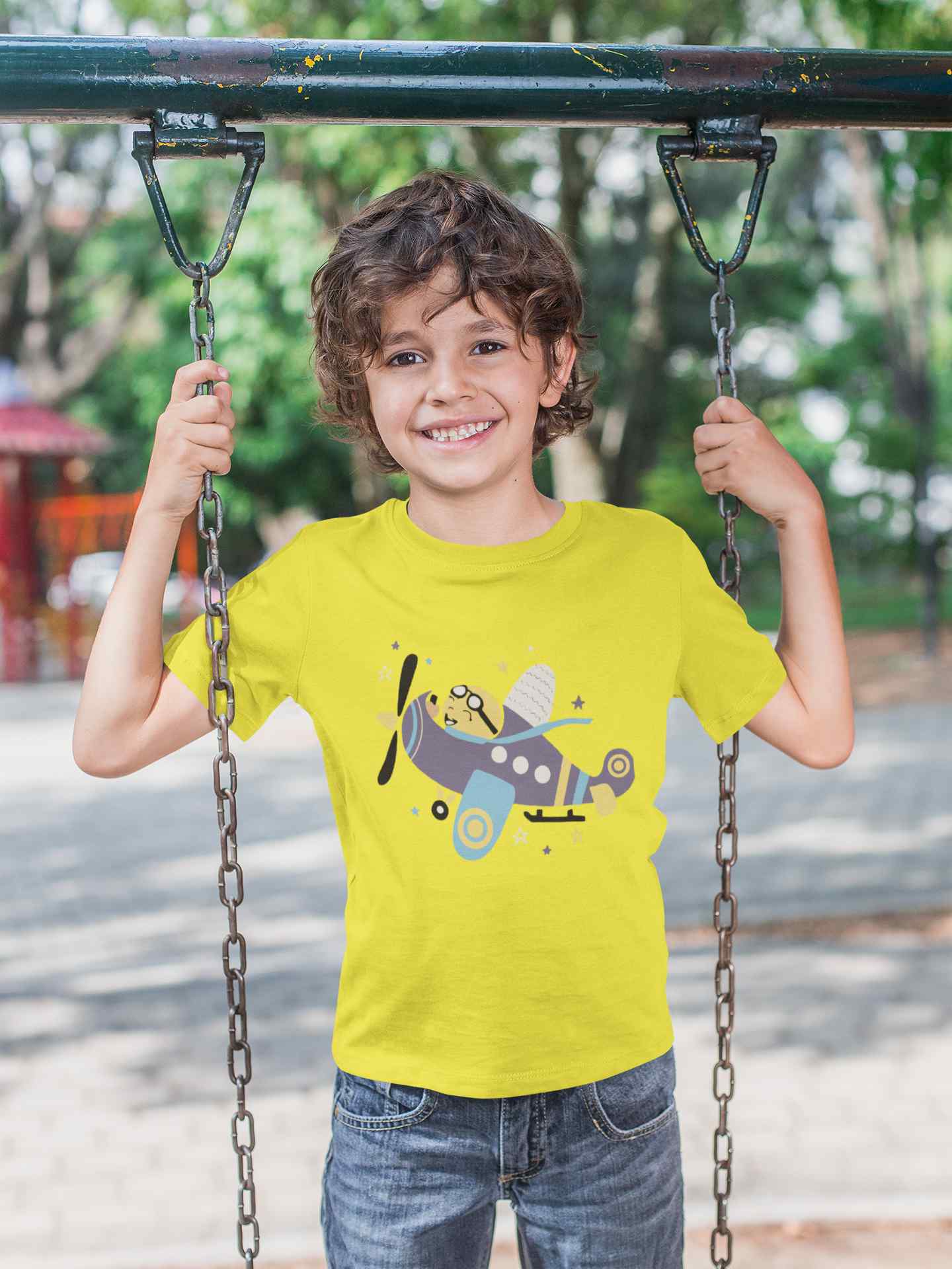 Jumbo Jet Cartoon Half Sleeves T-Shirt for Boy-FunkyTeesClub