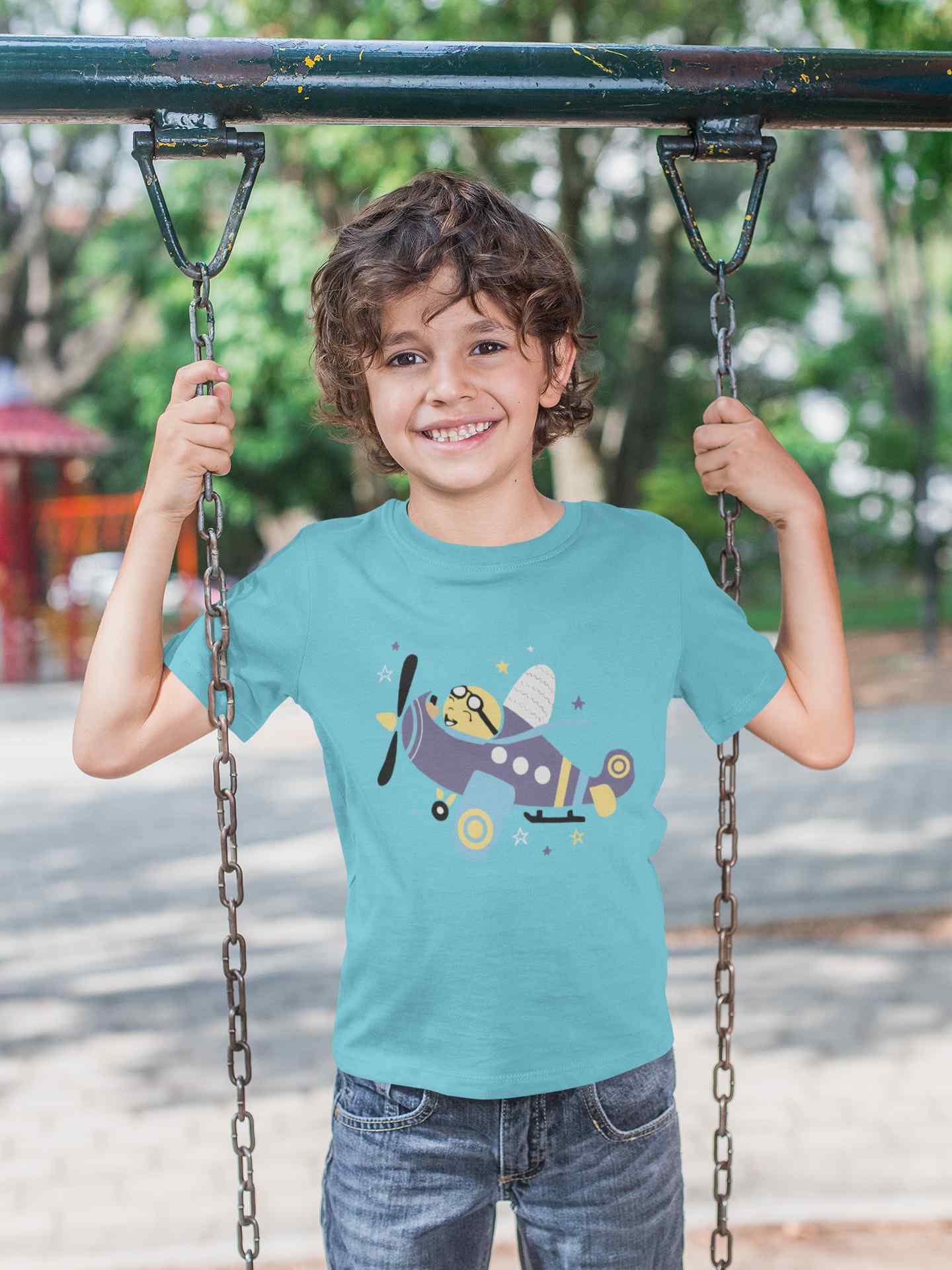 Jumbo Jet Cartoon Half Sleeves T-Shirt for Boy-FunkyTeesClub