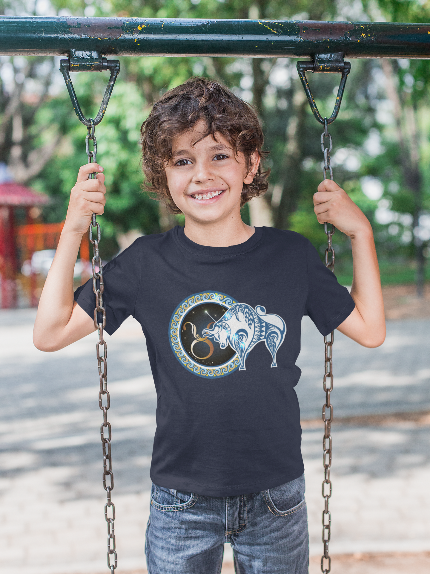 Taurus Zodiac Sign Half Sleeves T-Shirt for Boy-FunkyTeesClub