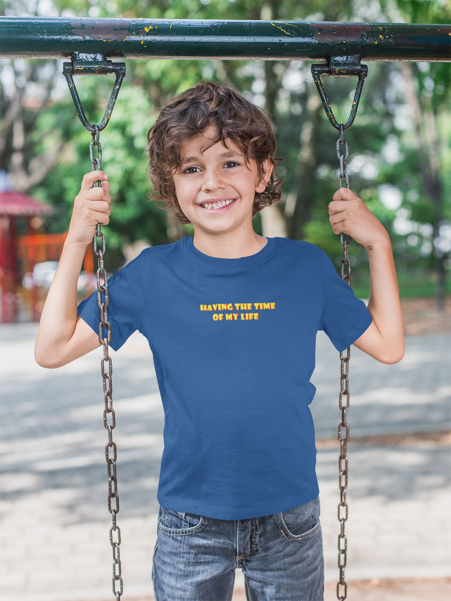 Having The Time Of My Life Minimals Half Sleeves T-Shirt for Boy-FunkyTeesClub