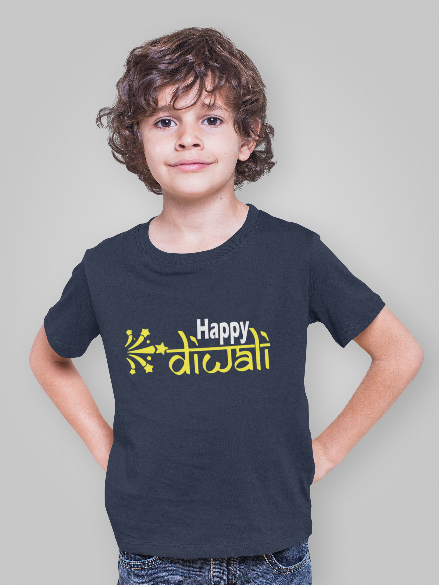 Happy Diwali Half Sleeves T-Shirt for Boy-FunkyTeesClub