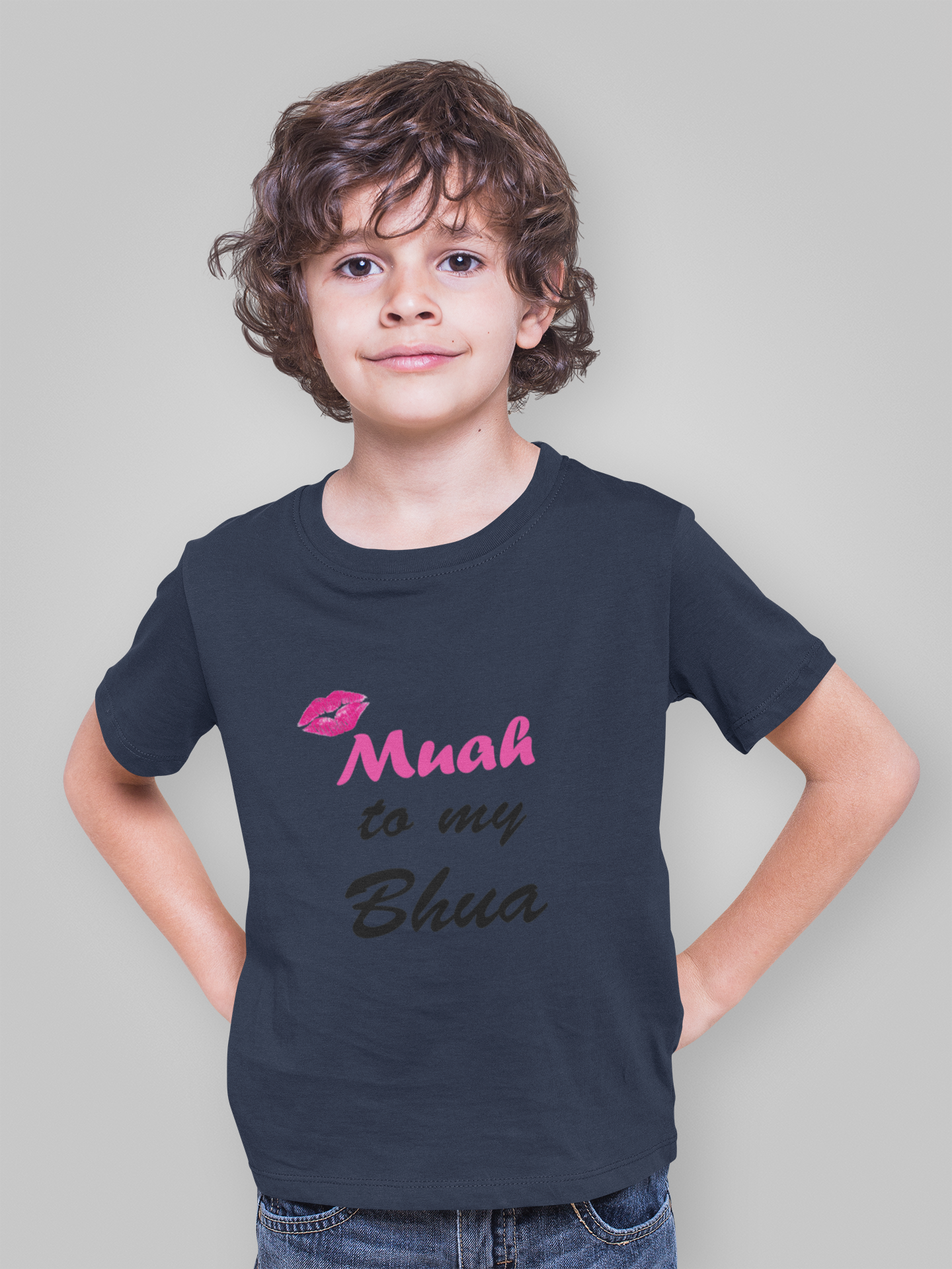 Muah To My Bhua Half Sleeves T-Shirt for Boy-FunkyTeesClub