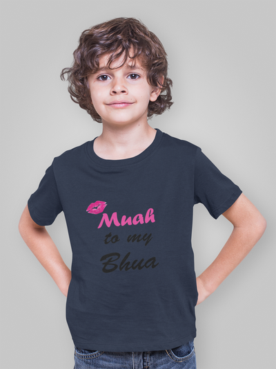 Muah To My Bhua Half Sleeves T-Shirt for Boy-FunkyTeesClub