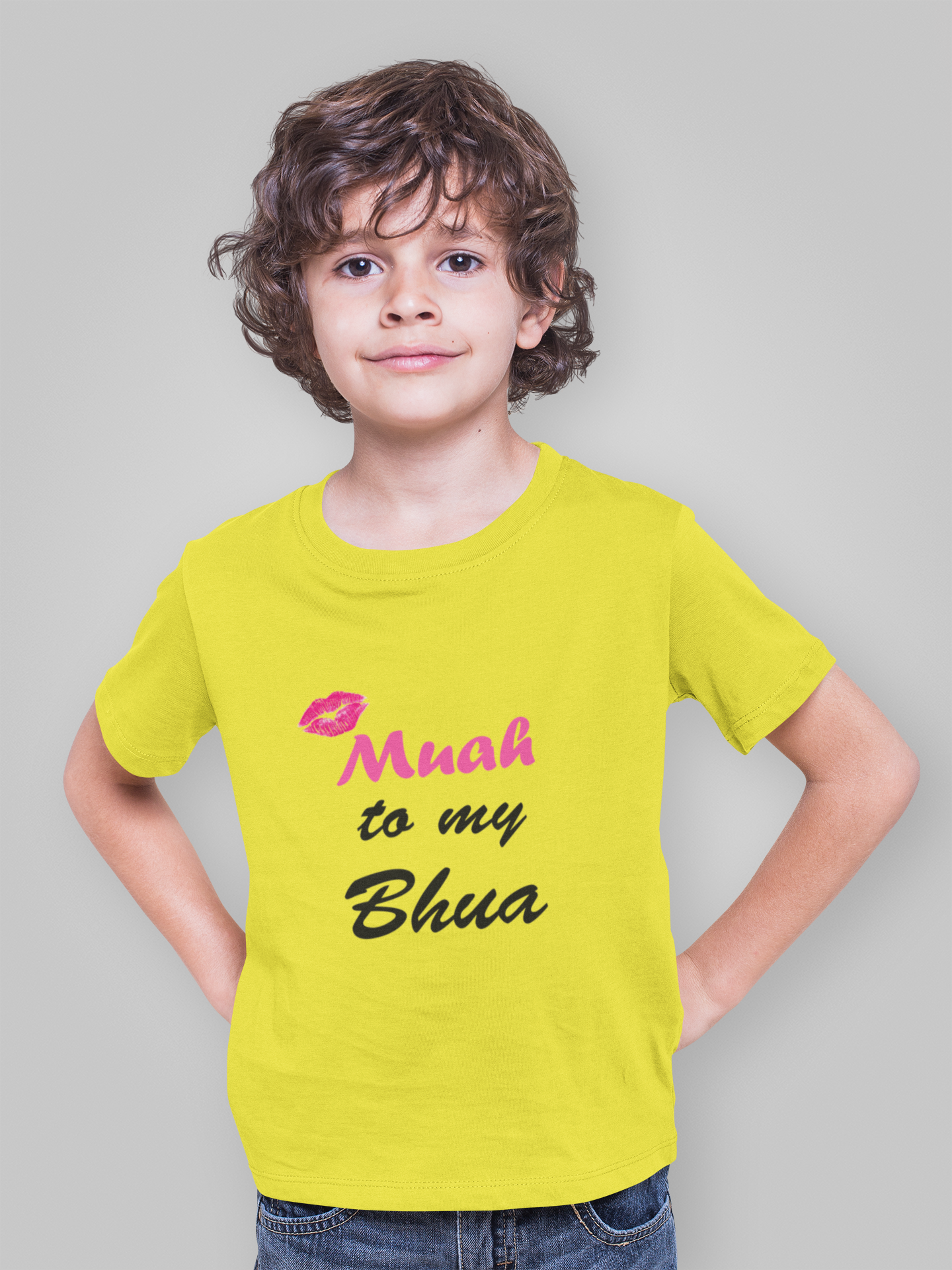 Muah To My Bhua Half Sleeves T-Shirt for Boy-FunkyTeesClub