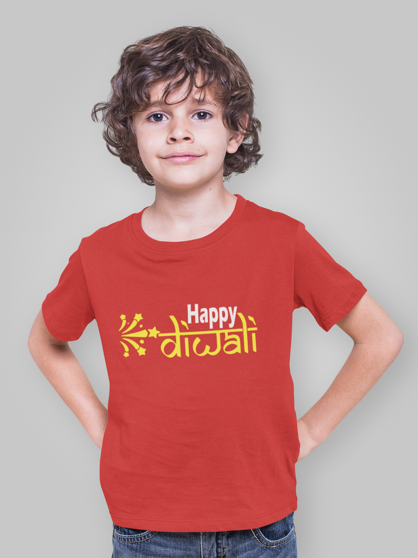 Happy Diwali Half Sleeves T-Shirt for Boy-FunkyTeesClub