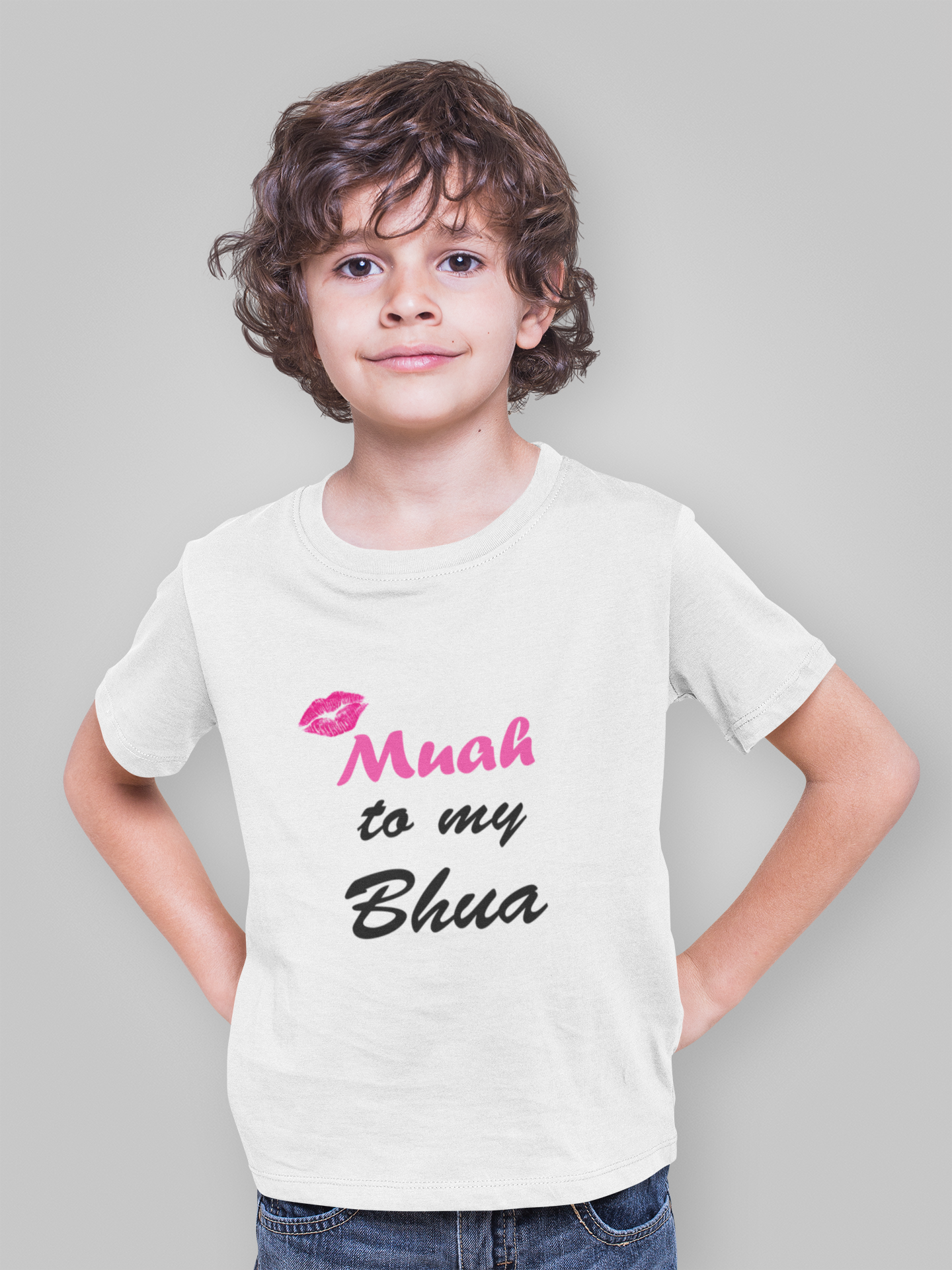 Muah To My Bhua Half Sleeves T-Shirt for Boy-FunkyTeesClub