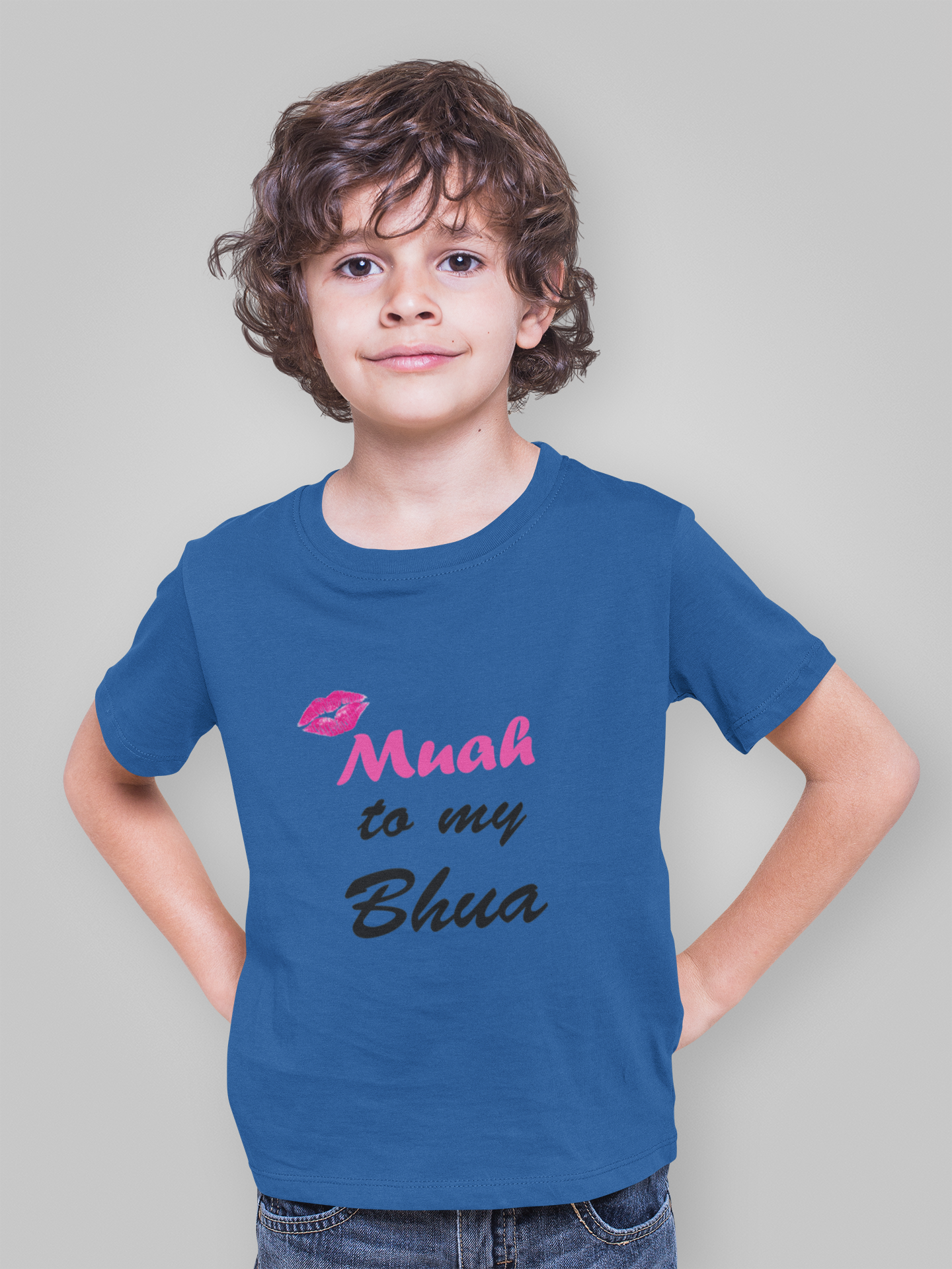 Muah To My Bhua Half Sleeves T-Shirt for Boy-FunkyTeesClub
