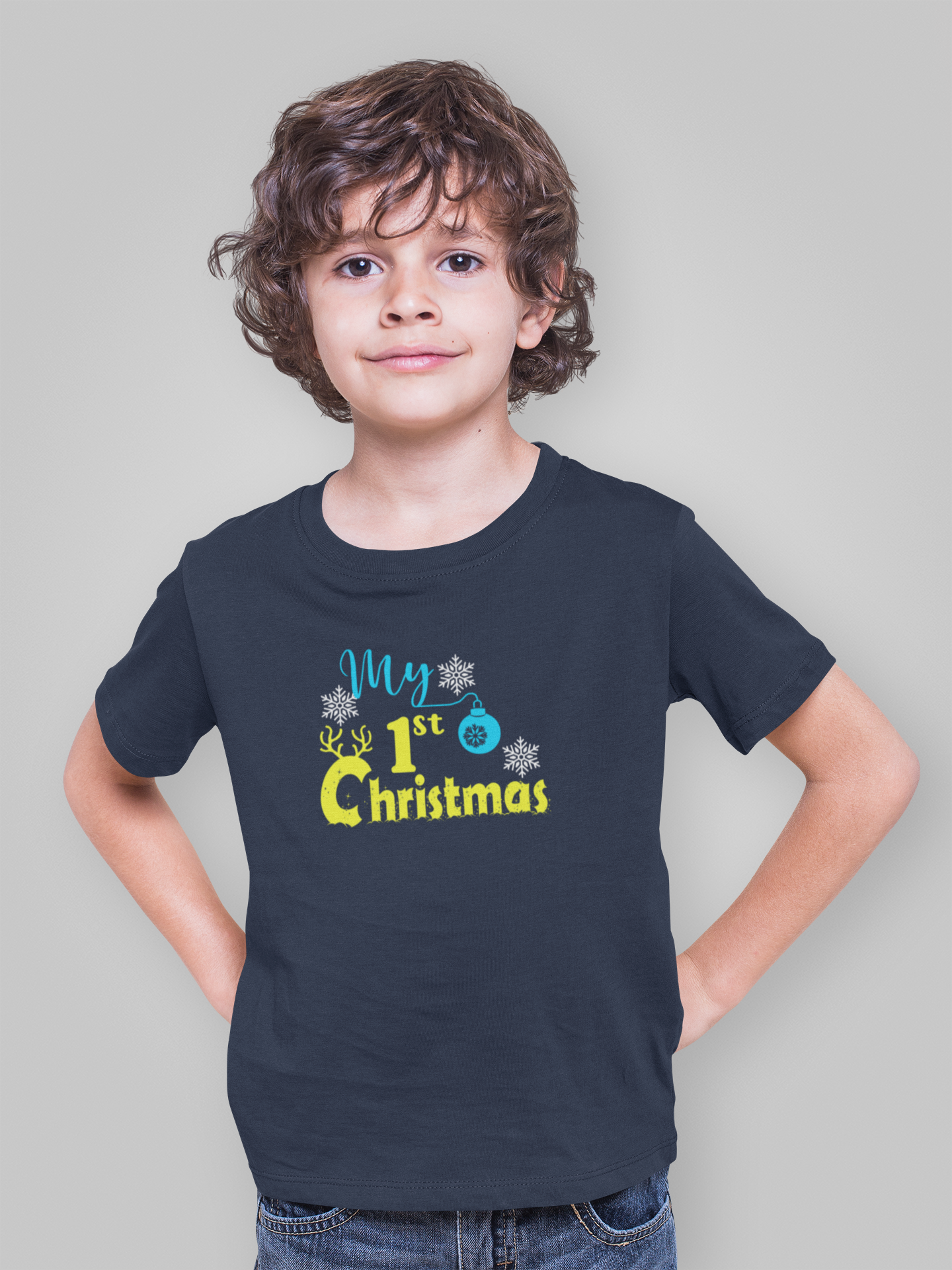 First Christmas Half Sleeves T-Shirt for Boy-FunkyTeesClub