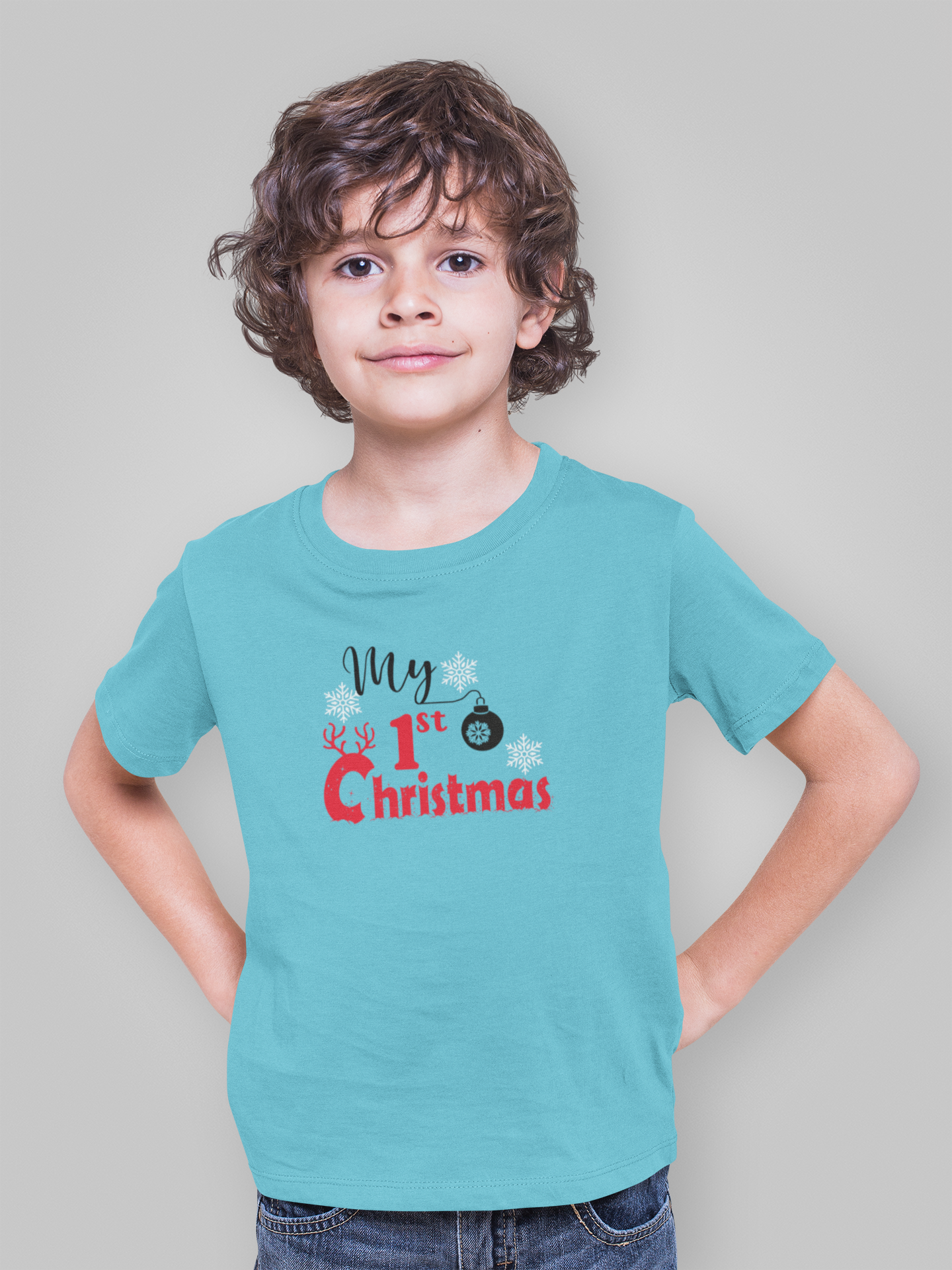 First Christmas Half Sleeves T-Shirt for Boy-FunkyTeesClub