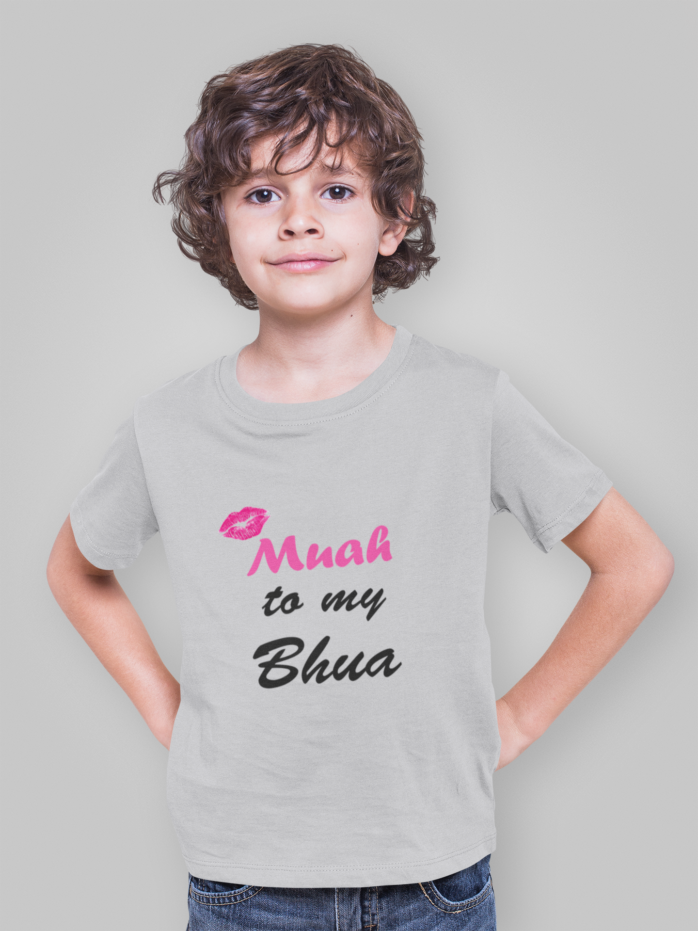 Muah To My Bhua Half Sleeves T-Shirt for Boy-FunkyTeesClub