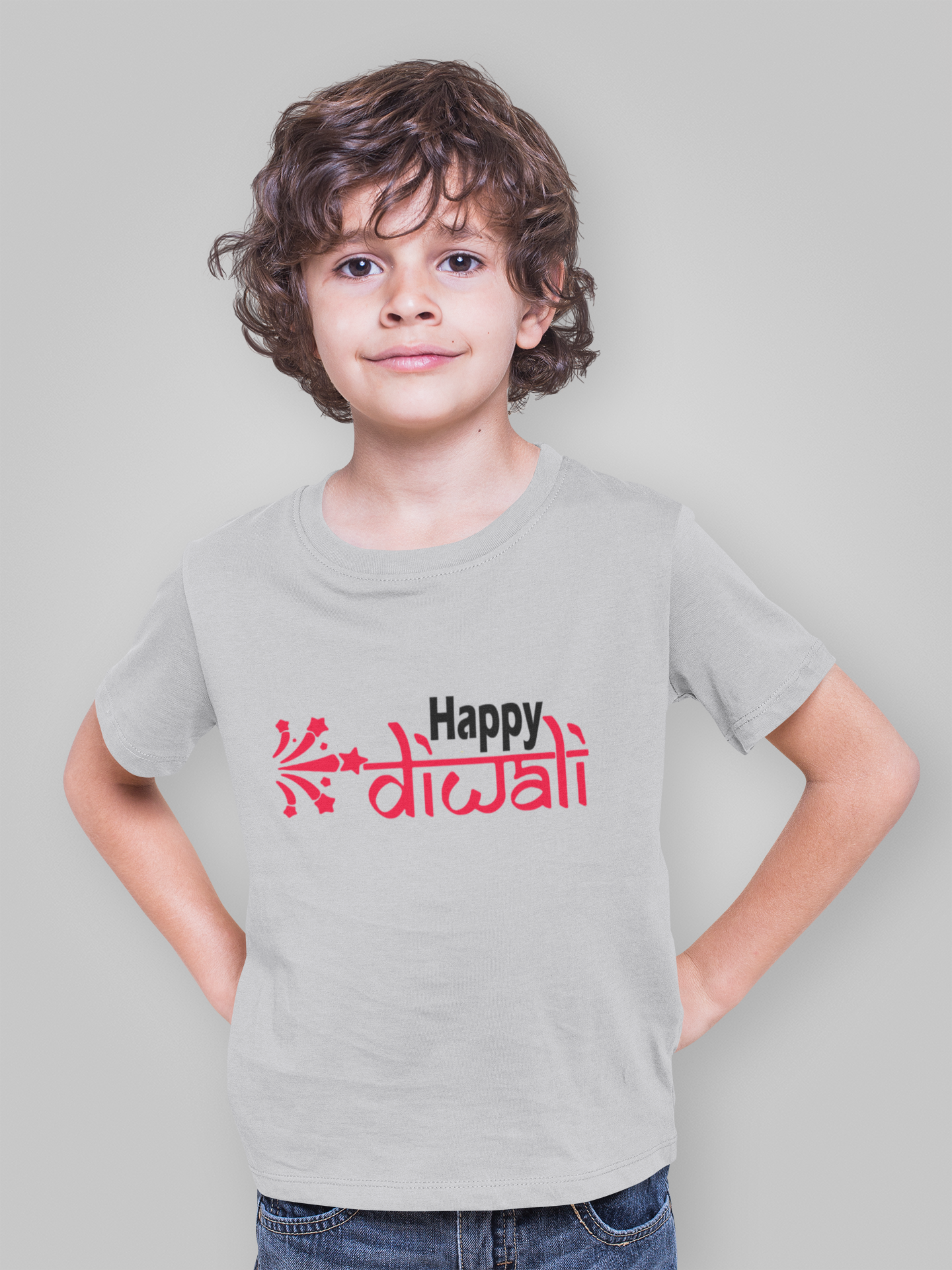 Happy Diwali Half Sleeves T-Shirt for Boy-FunkyTeesClub