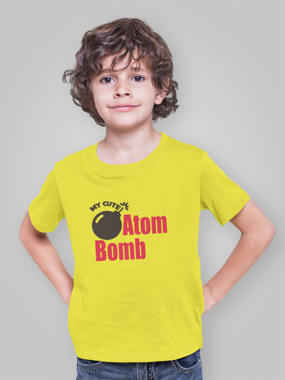 My Cute Atom Bomb Half Sleeves T-Shirt for Boy-FunkyTeesClub