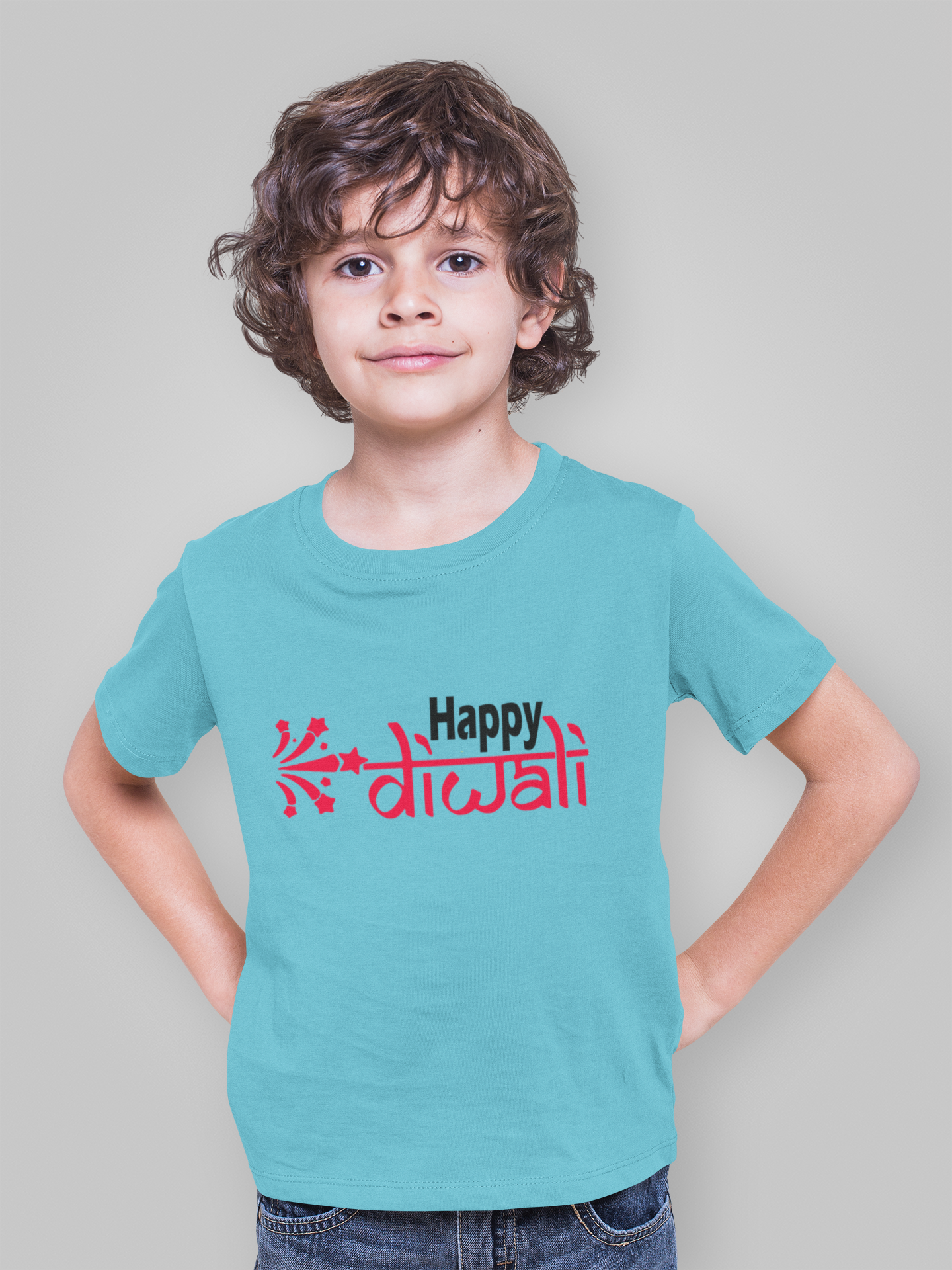 Happy Diwali Half Sleeves T-Shirt for Boy-FunkyTeesClub