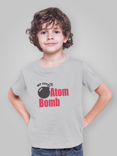 My Cute Atom Bomb Half Sleeves T-Shirt for Boy-FunkyTeesClub