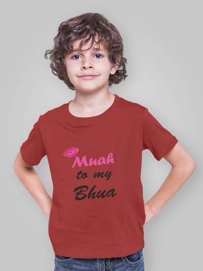 Muah To My Bhua Half Sleeves T-Shirt for Boy-FunkyTeesClub