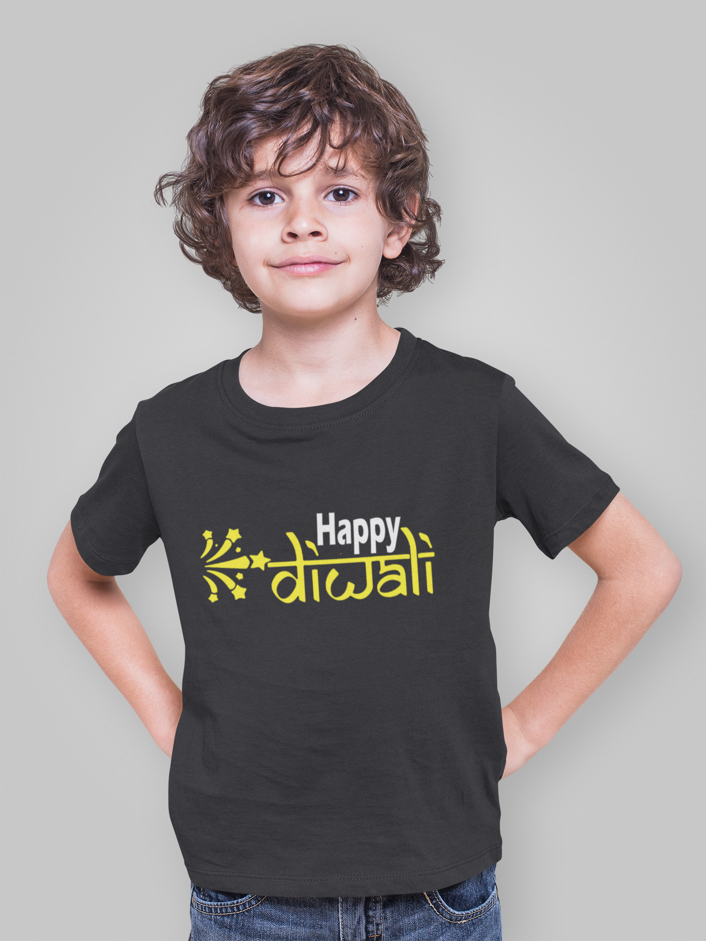 Happy Diwali Half Sleeves T-Shirt for Boy-FunkyTeesClub
