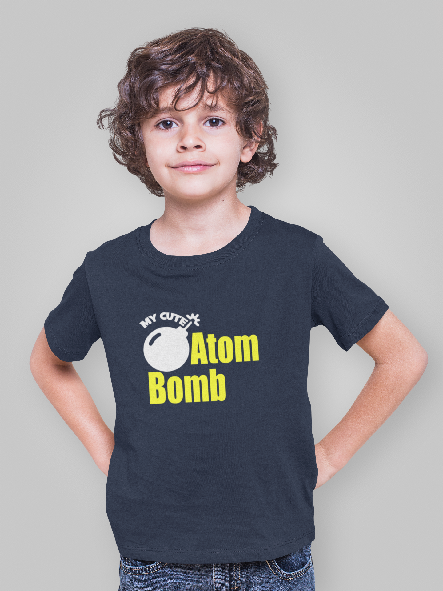 My Cute Atom Bomb Half Sleeves T-Shirt for Boy-FunkyTeesClub
