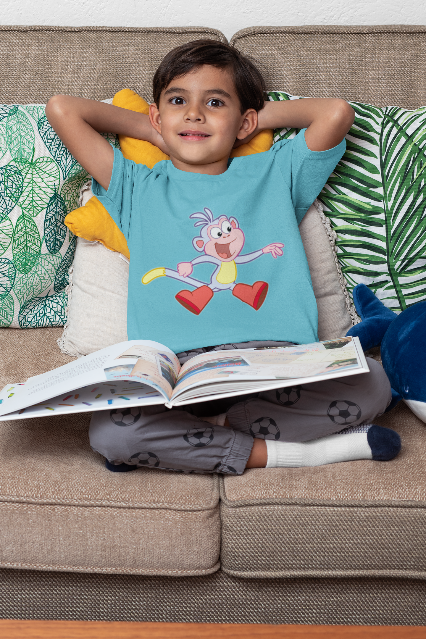 Cute Cartoon Half Sleeves T-Shirt for Boy-FunkyTeesClub