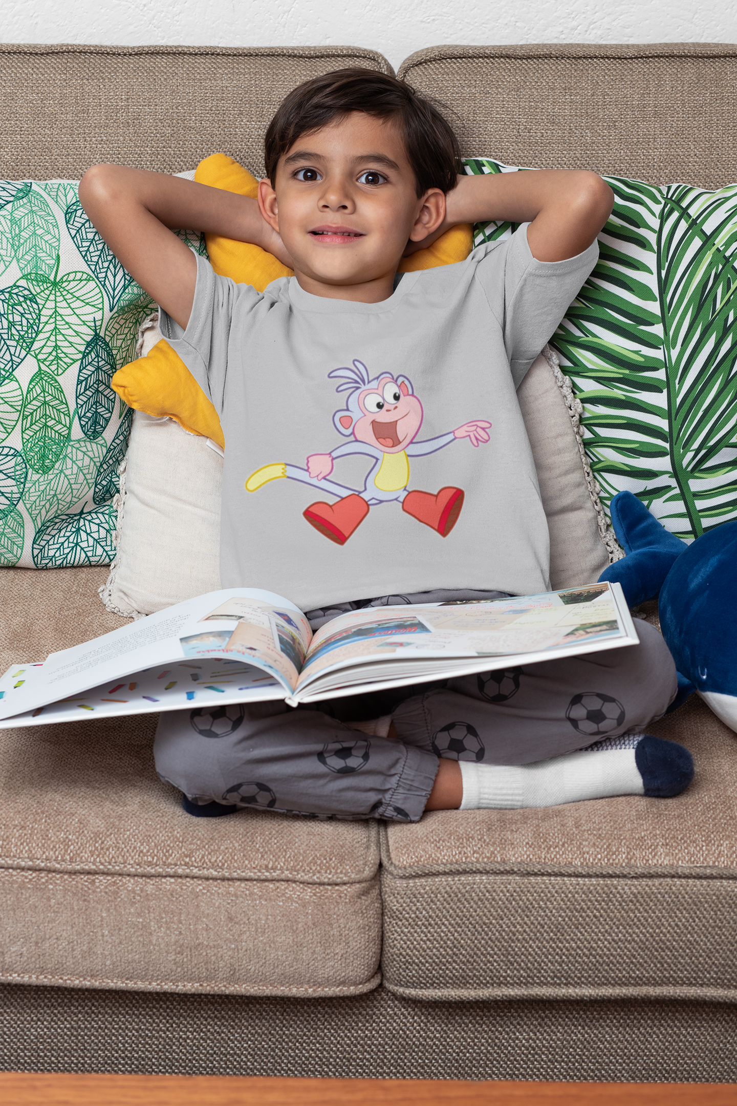 Cute Cartoon Half Sleeves T-Shirt for Boy-FunkyTeesClub