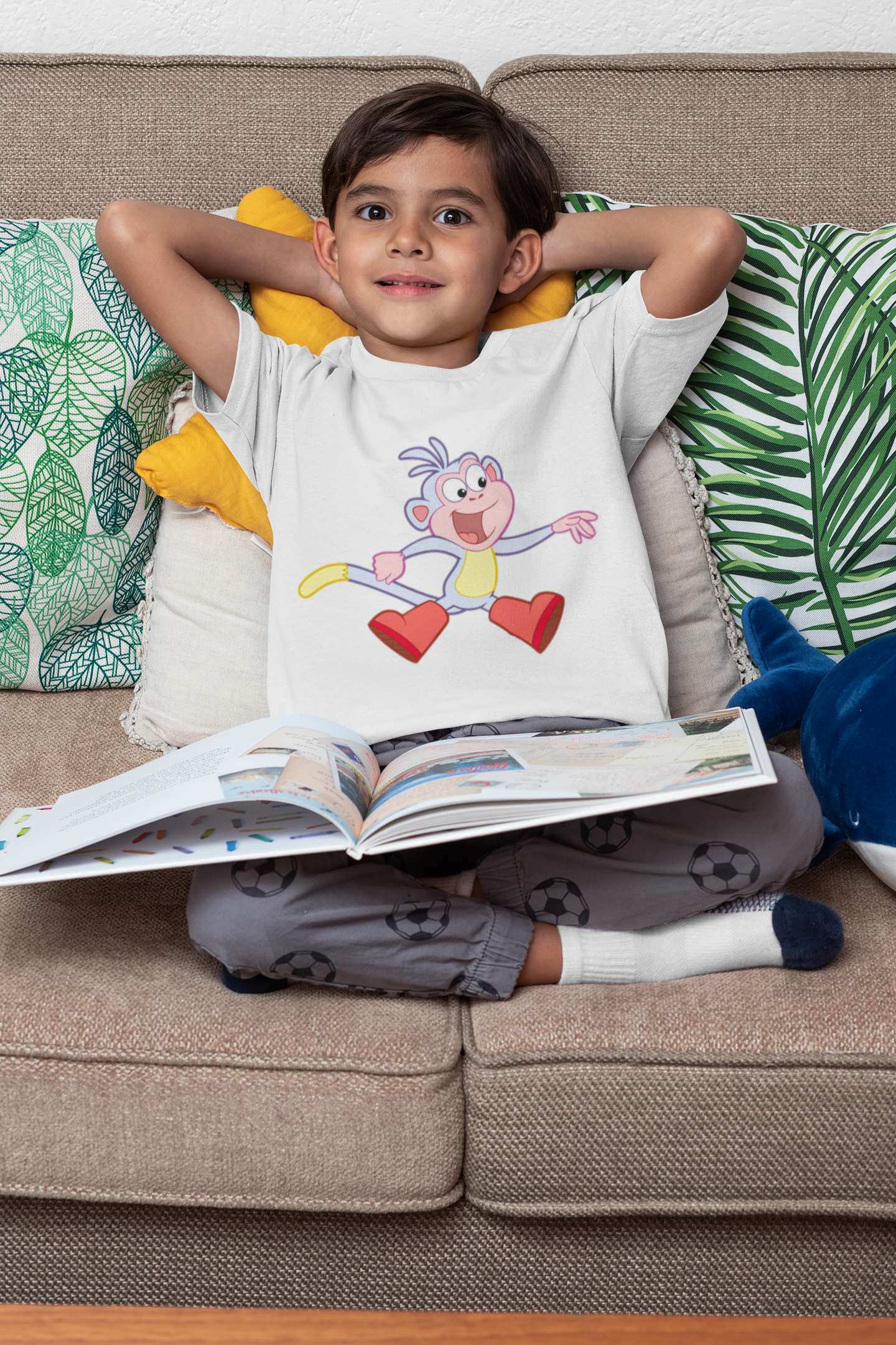 Cute Cartoon Half Sleeves T-Shirt for Boy-FunkyTeesClub