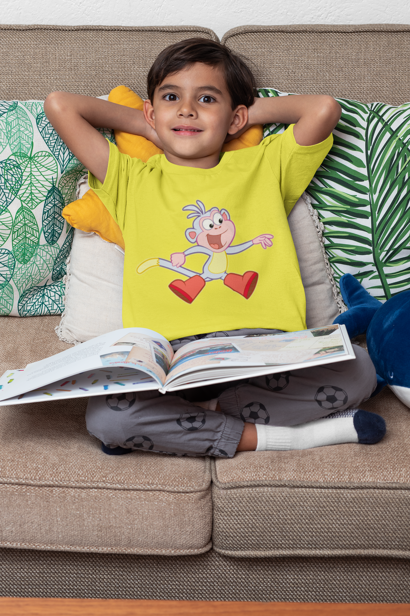 Cute Cartoon Half Sleeves T-Shirt for Boy-FunkyTeesClub