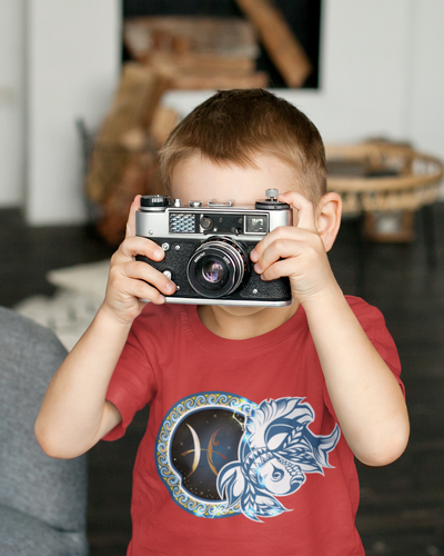 Pisces Zodiac Sign Half Sleeves T-Shirt for Boy-FunkyTeesClub