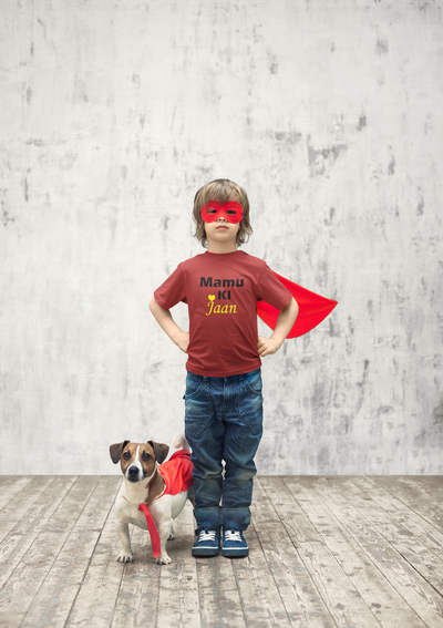 Mamu Ki Jaan Half Sleeves T-Shirt for Boy-FunkyTeesClub
