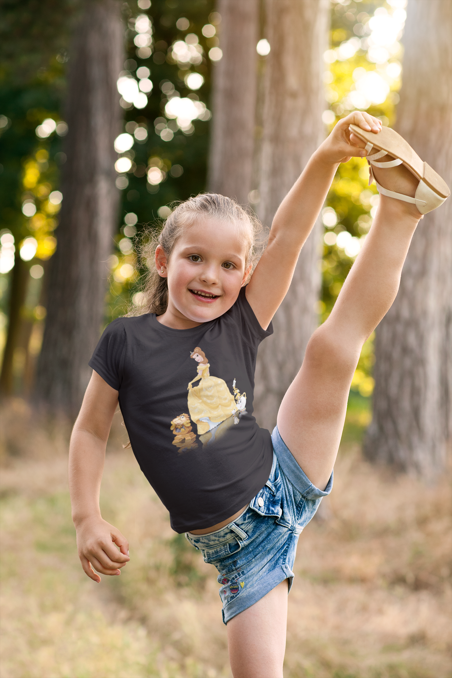 Cute Princess Half Sleeves T-Shirt For Girls -FunkyTeesClub