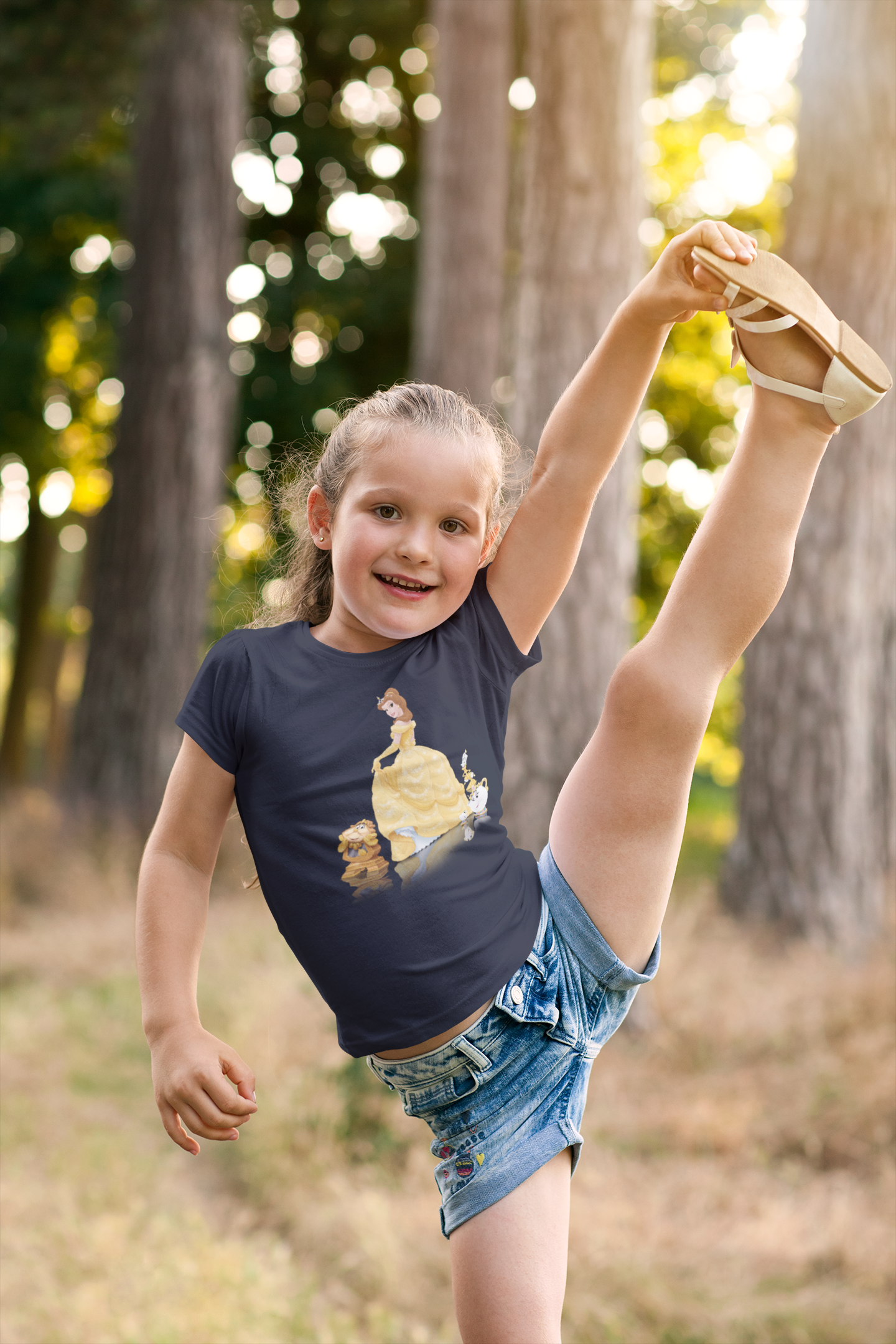 Cute Princess Half Sleeves T-Shirt For Girls -FunkyTeesClub