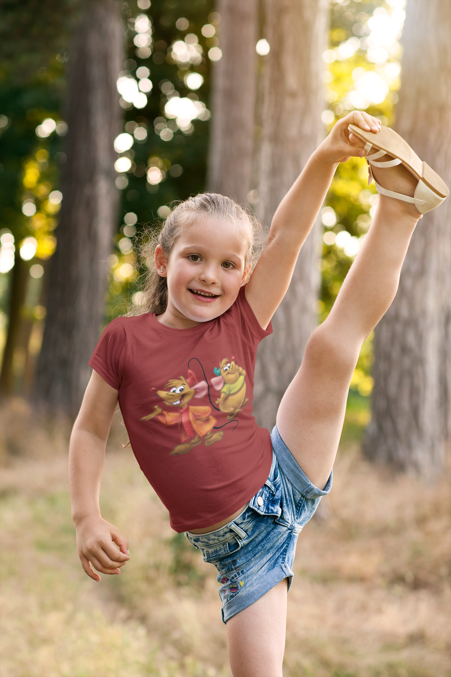 Cute Cartoon Half Sleeves T-Shirt For Girls -FunkyTeesClub