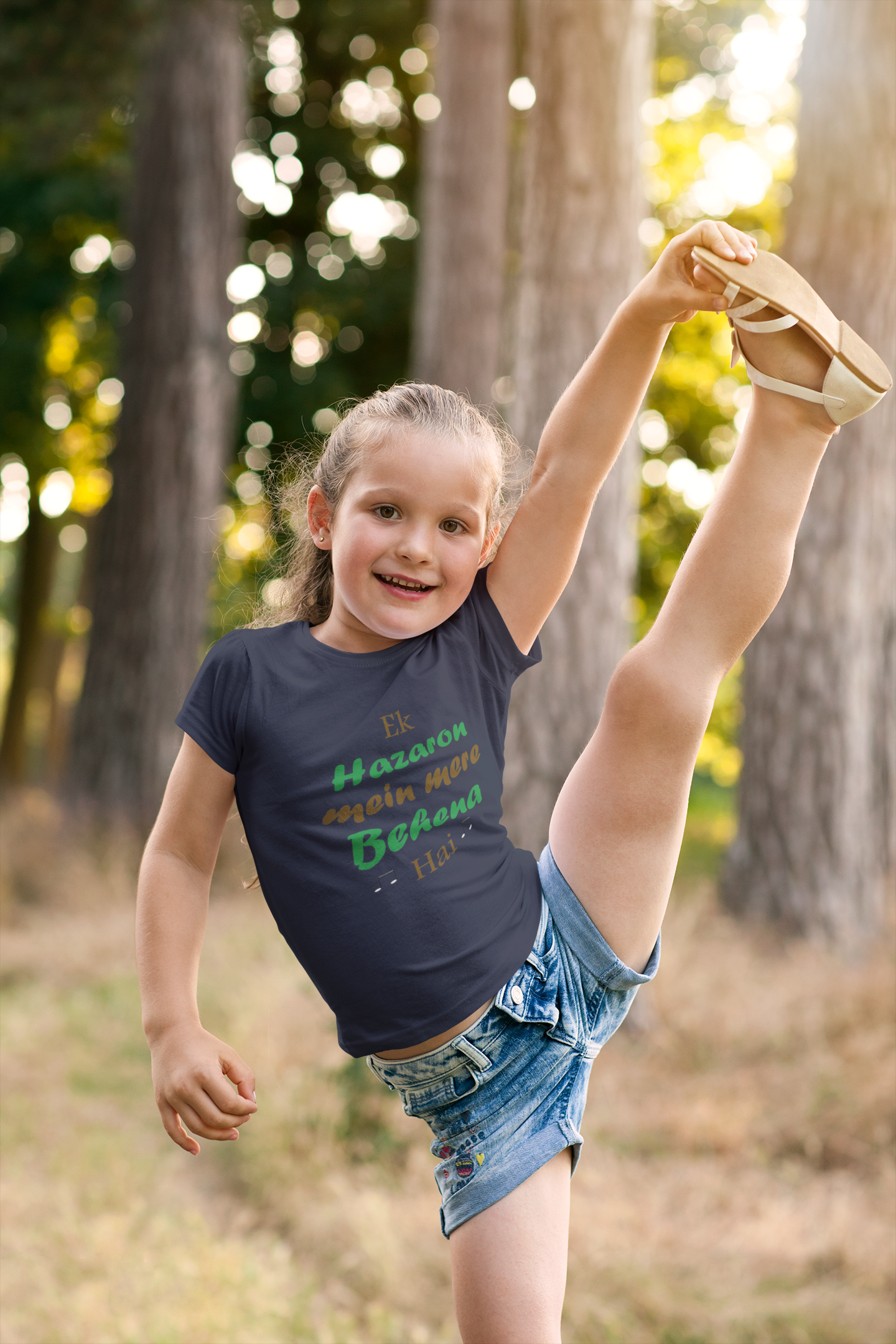 Ek Hazaro Mein Meri Behena Half Sleeves T-Shirt For Girls -FunkyTeesClub