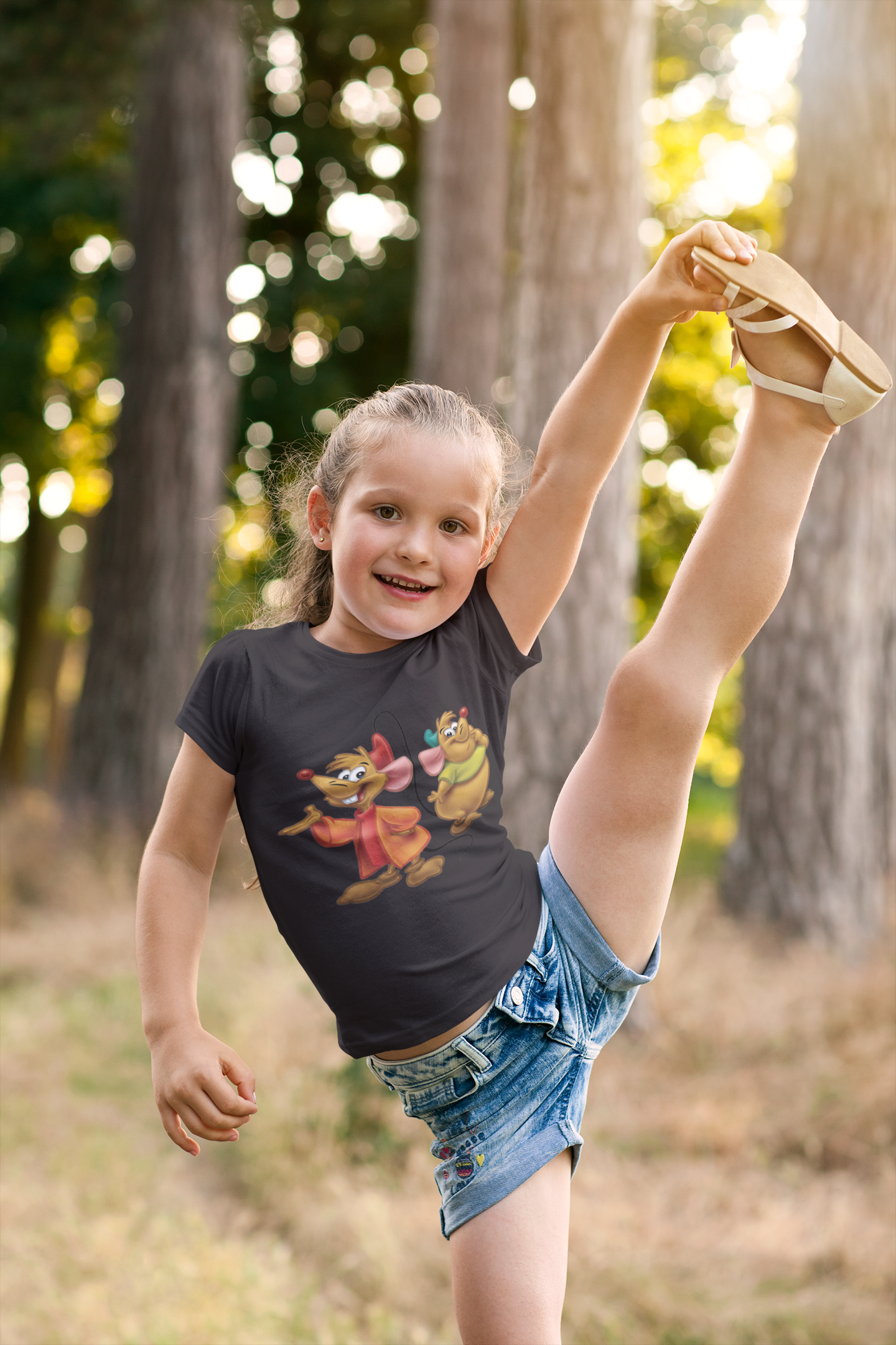 Cute Cartoon Half Sleeves T-Shirt For Girls -FunkyTeesClub